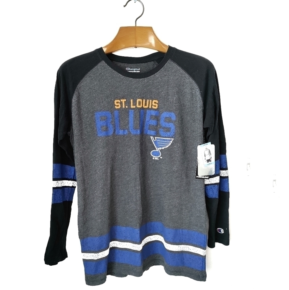 NEW BLUES Hockey Jersey Long Sleeve Soft Comfortable Tee Top